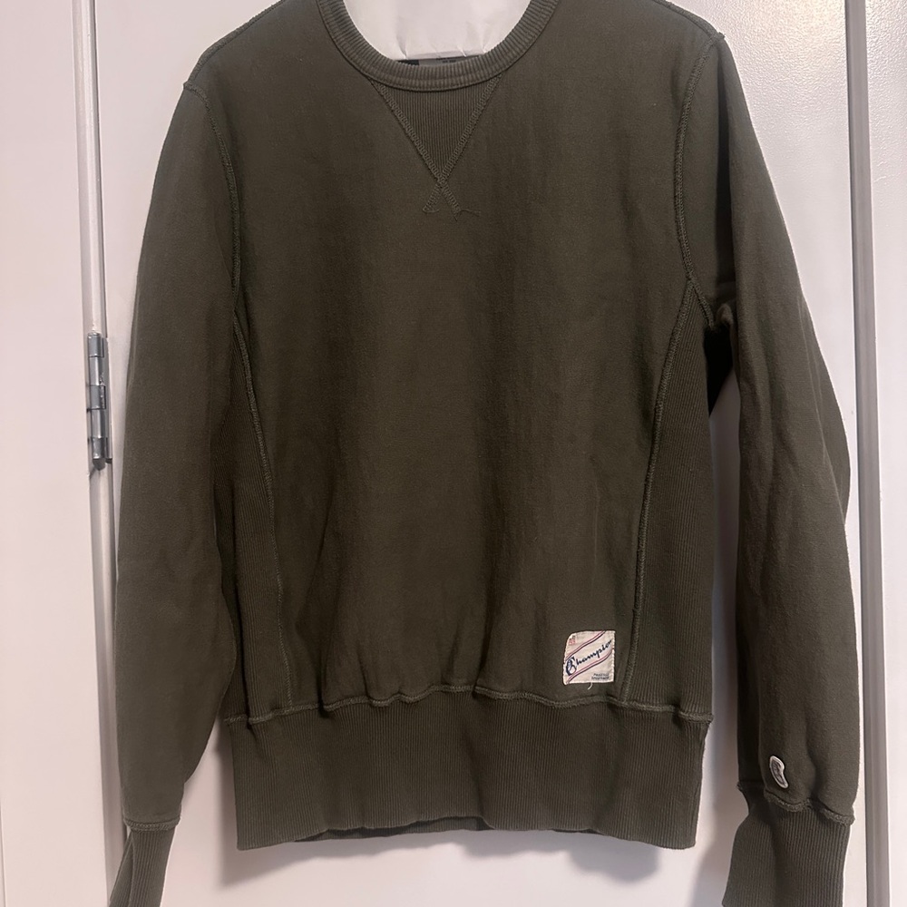 Champion x Todd Snyder Men’s Sweatshirt Green Olive Crewneck Mens Small Cotton
